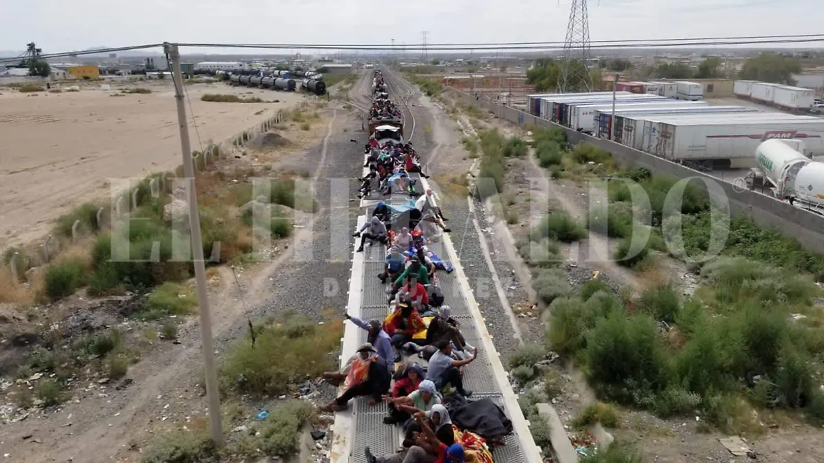 migrantes llegando a Juárez en tren